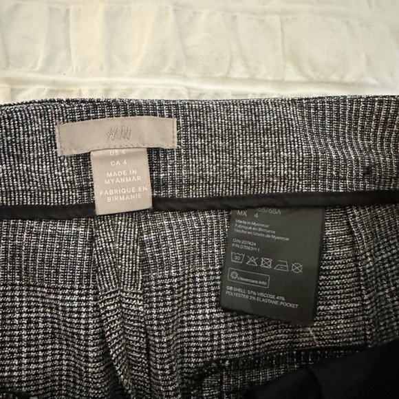 NWOT H&M glen check plaid ankle pants - Picture 6 of 8